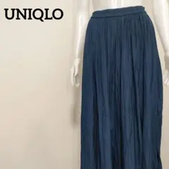 【人気】ユニクロ ワッシャーサテンスカートパンツ ウエストゴム サイドスリット