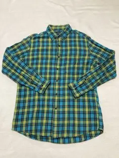 ユニクロメンズコットン100%フランネル長袖シャツ（XL）最終値