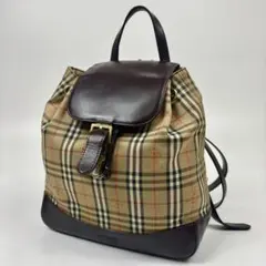 極美品　バーバリー　ノバチェック　バックパック　シャドウホース　ゴールド金具