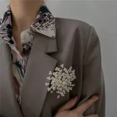 パール フラワー ブローチ セレモニー フォーマル 入園 入学 結婚式 華やか