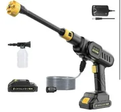 高圧洗浄機 コードレス 2個大容量バッテリー付 5mホース 収納ケース付