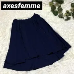 アクシーズファム【M】レースラインギャザースカート　ウエスト総ゴム　a947