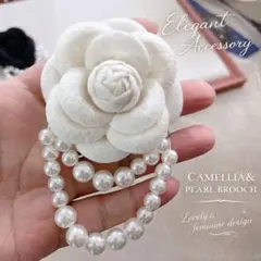 パールブローチ　お花のブローチ　コサージュ　パール　フラワー