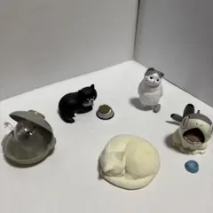 猫フィギュア 8体セット 食器付き