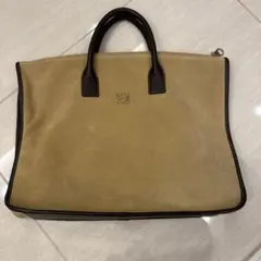 LOEWE ロエベ ビジネスバッグ アナグラム スエード ベージュ A4のサムネイル