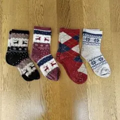 レディーストナカイ柄 清掃用 靴下4足セット