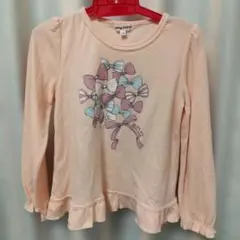 anyFAM リボン柄 長袖カットソー 130cm