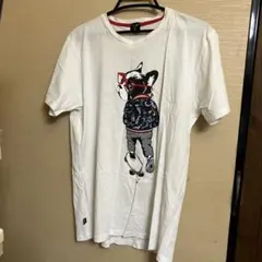 犬イラスト ホワイト Tシャツ 半袖