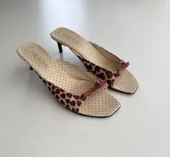 CELINE セリーヌ キトゥンヒールサンダル レッド 36.5 - メルカリ