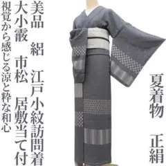 美品 紗紬 二代目川村久太郎 落款 夏着物 仕付け糸付 絹芭蕉 付下げ