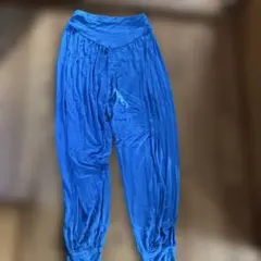 鮮やかブルー サルエルパンツ ヨガ ダンス衣装