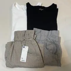 150cm GUチェックショートパンツ　西松屋　長袖カットソー　双子　ツインズ