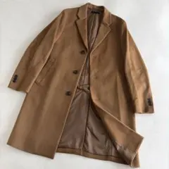【美品】UNIQLO ユニクロ カシミア混 チェスターコート ブラウン系 S