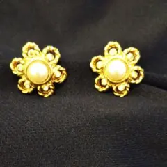 【訳あり】NINA RICCI フラワー パール イヤリング