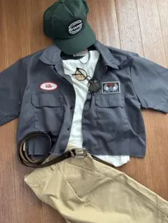 Dickies カスタム 半袖 ワークシャツ グレーのサムネイル