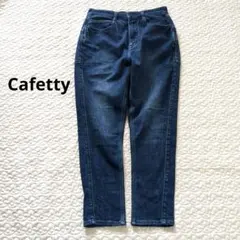 カフェッティ★サルエルデニムパンツ ストレッチ ロゴ入 ワンウォッシュLのサムネイル