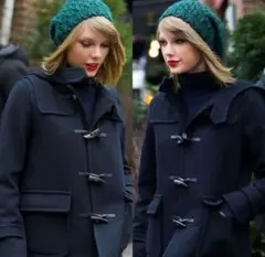 美品 高級 英国製 HARNOLD BROOK 肉厚 ウール ダッフルコート 黒