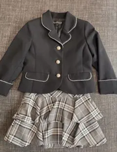 【美品】入学式　フォーマル　女子　110 チェック　ジャケット