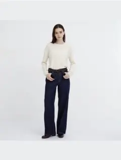 UNIQLO ユニクロ　バギージーンズ ネイビー 23