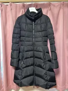 MONCLER ブラック ダウンコート ロング丈　ファー　モンクレール