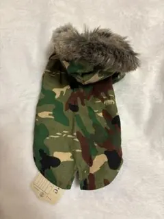 【新品】Seee カモフラ柄　ファー付きモッズコート 小型犬/S