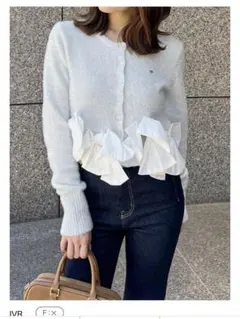 snidel ラメニットリボンモチーフカーディガン