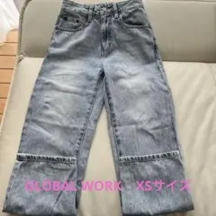 GLOBAL WORK XS ライトブルー ストレートレッグデニムパンツ