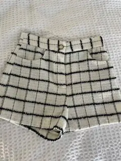 【１度使用】ZARAのチェック柄ツイード風ショートパンツです。﻿