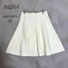 INDIVI インディヴィ フレアスカート ウエストゴム 大きいサイズ 42