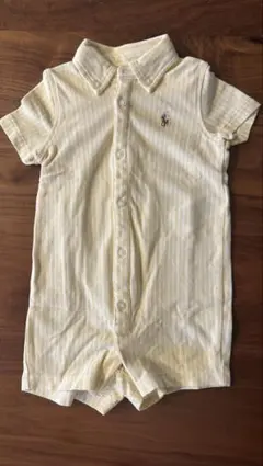 Ralph Lauren イエロー・ストライプロンパース