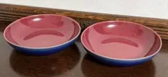 Denby-Langley ハーレクイン レッド ブルー パスタ ボウル　2枚のサムネイル