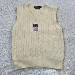 ラルフローレン ケーブルニットベスト カシミヤ混 ワッペン ユニオンジャック