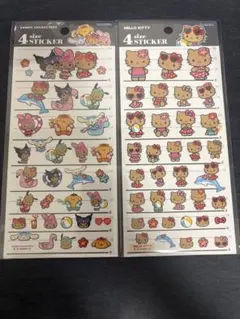 サンリオ 4サイズステッカー 日焼けキティ キャラクターズ シール　２枚セット