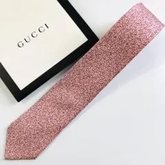 GUCCI ネクタイ 紋章柄 ピンク