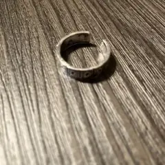 た*ご様 【1498】新品 アメカジ シルバー調 エッチング模様 オープンリング