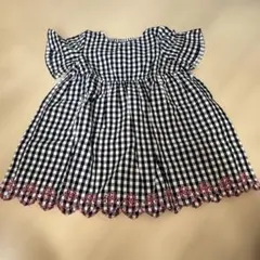 SLAP SLIP BeBeフリル袖のチェック柄ワンピース