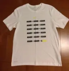 ホワイト Tシャツ AGAIN プリント 半袖