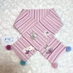 【新品未使用】familiar ストライプマフラー ピンク ⟡.·