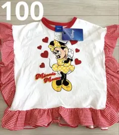 【新品】ディズニー×チマジロ　ミニーマウス フリル付きTシャツ 100cm