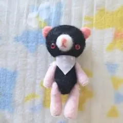 くまさん/Pink×Black/羊毛フェルト