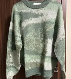CONFIRM クルーネックニット グリーン M