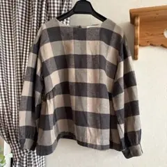 sunvalley チェック柄長袖プルオーバーシャツ