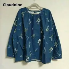 【新品】クラウドナイン 花柄ブラウス ボタニカル 麻混 M〜L ゆったりのサムネイル