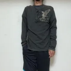 ポロジーンズ　ラルフローレン　イーグル　ヘンリーネック　ロングスリーブTシャツS