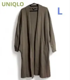 UNIQLO ロングコート 薄生地 ブラウン 茶色系 L アウター