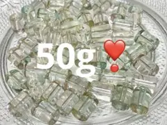 【お試し量‼️】50g❣️黄緑系のクリア 円柱ガラスビーズ