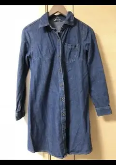 マタニティー　授乳デニムシャツワンピ