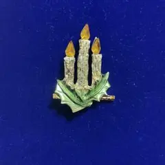 ヴィンテージ　ブローチ　クリスマス　キャンドル　昭和レトロ