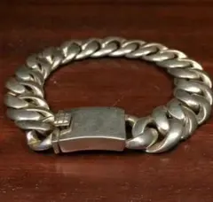 未使用 ブレスレット 極太 重量感 チェーン 喜平 S925 シルバー