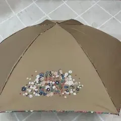 訳あり値引 ジルスチュアート 晴雨兼用折りたたみ傘 ベージュ 花柄 日傘雨傘